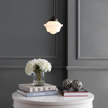 Kurtz School House Adjustable Drop Metal/Glass LED Pendant